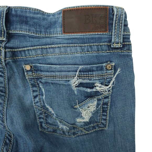 Buckle BKE Stella Jeans Stretch Size 30 Short Boot Low Rise Med Wash Distressed - Picture 13 of 13